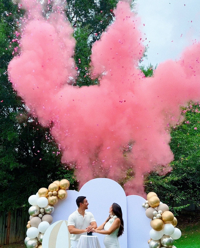 Cannon for gender reveal party