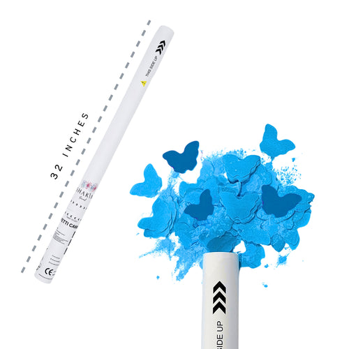 32" Blue Butterfly + Powder Handheld Cannon