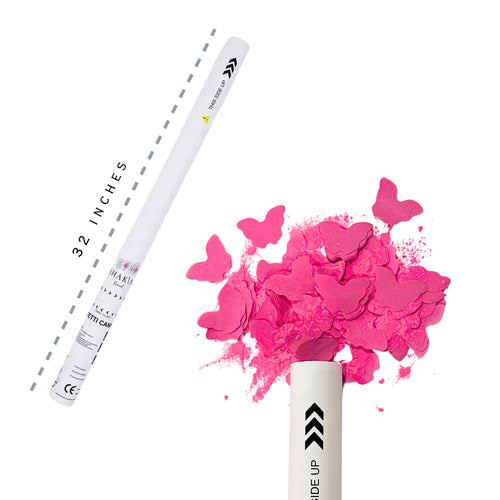 32" Pink Butterfly + Powder Handheld Cannon