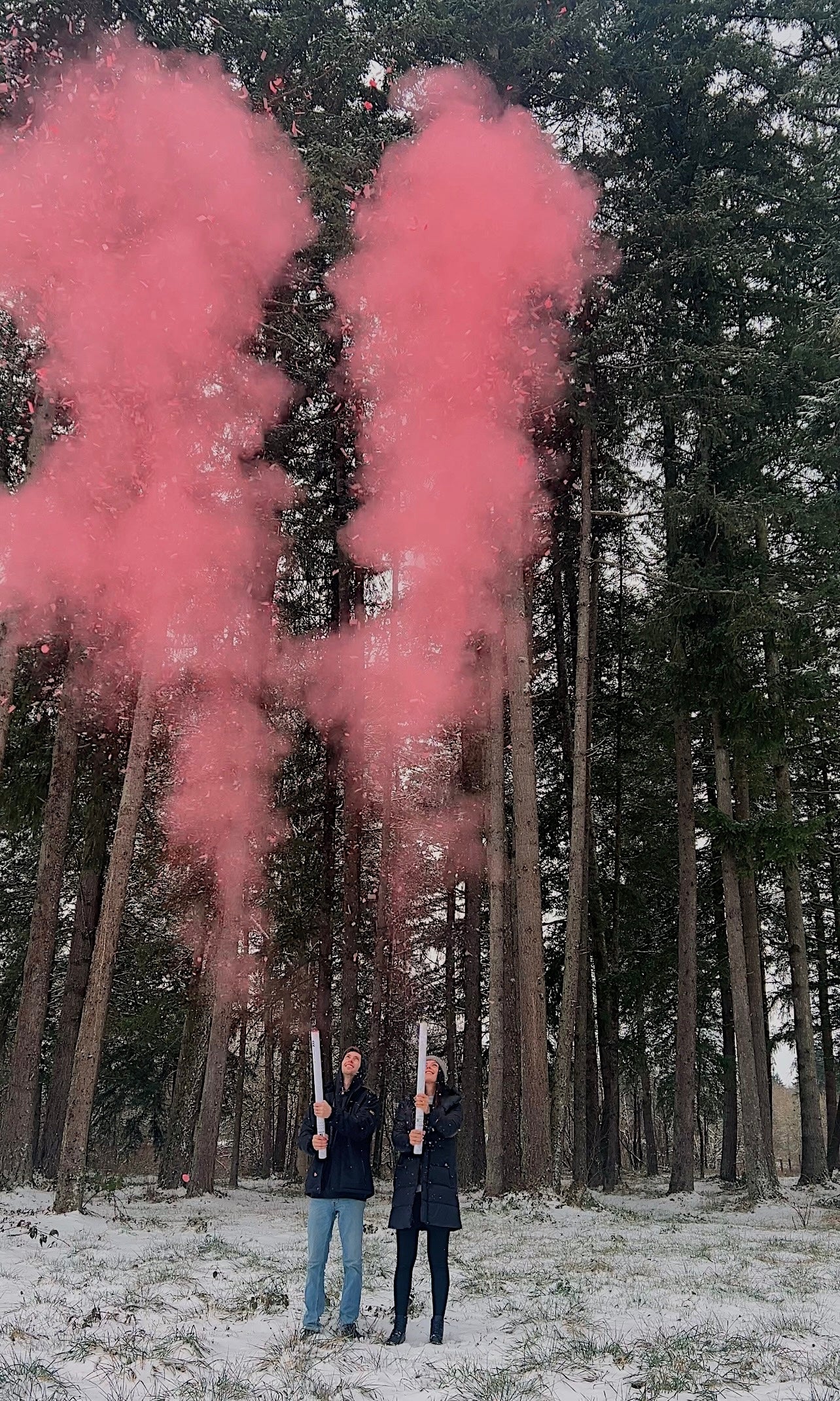 32" Pink Rice Paper Confetti + Powder Handheld Cannon
