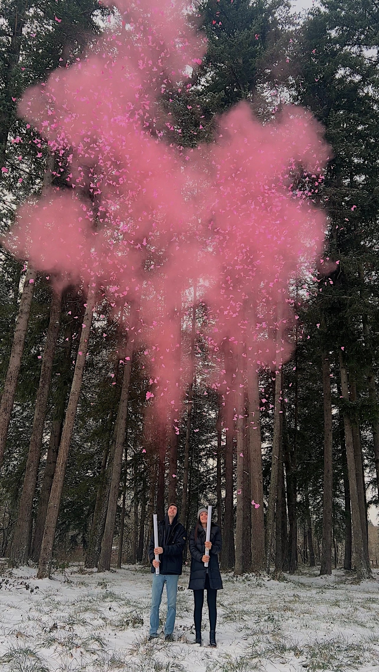 32" Pink Butterfly + Powder Handheld Cannon